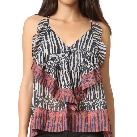 IRO Kaprine Chiffon Tank Top NWT Sz 6/M 38 - Picture 5 of 10